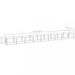 ezüstszínű acél kutyakennel 9 m²