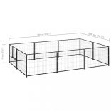 fekete acél kutyakennel 6 m²