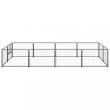 fekete acél kutyakennel 8 m²