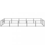 fekete acél kutyakennel 10 m²