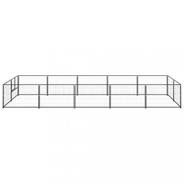 fekete acél kutyakennel 10 m²