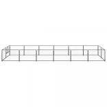 fekete acél kutyakennel 12 m²