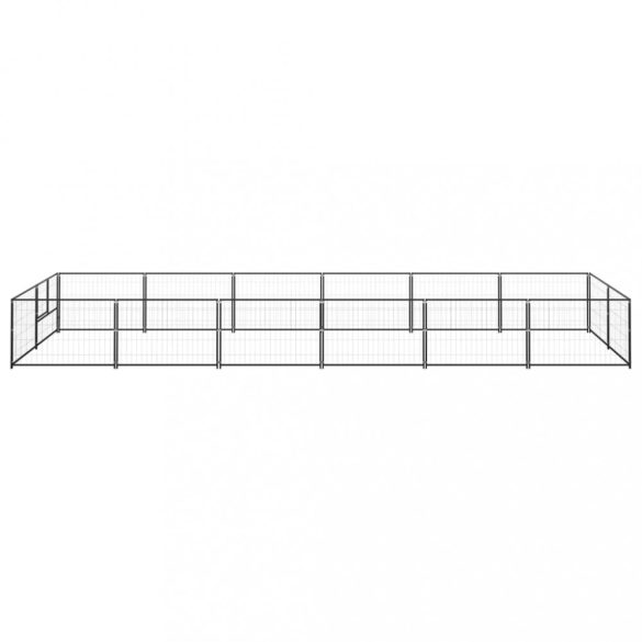 fekete acél kutyakennel 12 m²