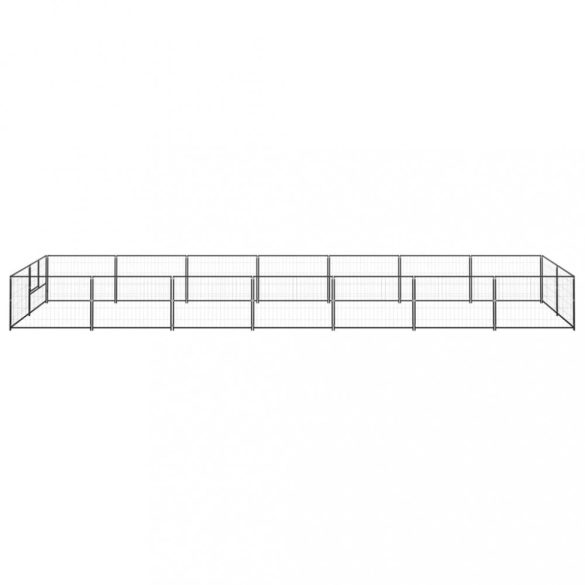 fekete acél kutyakennel 14 m²