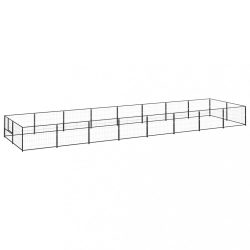 fekete acél kutyakennel 16 m²