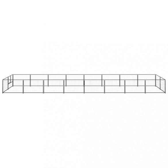 fekete acél kutyakennel 16 m²