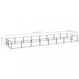 fekete acél kutyakennel 16 m²
