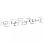 fekete acél kutyakennel 20 m²