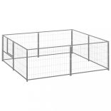 ezüstszínű acél kutyakennel 4 m²