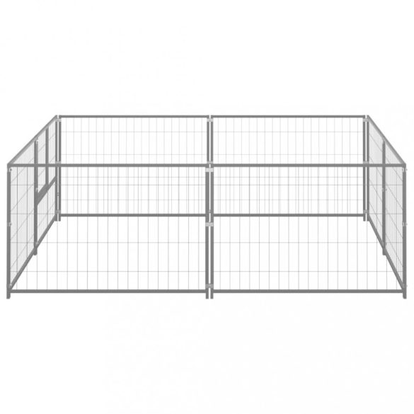 ezüstszínű acél kutyakennel 4 m²