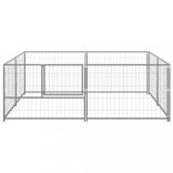 ezüstszínű acél kutyakennel 4 m²