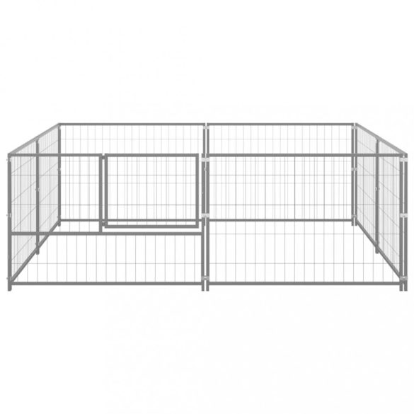ezüstszínű acél kutyakennel 4 m²