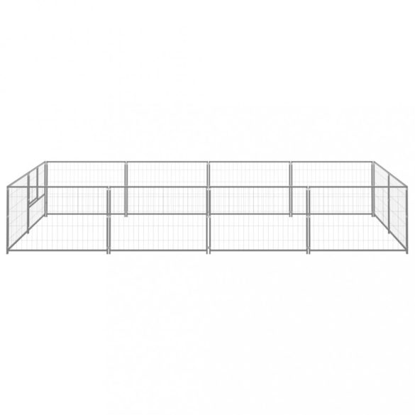 ezüstszínű acél kutyakennel 8 m²