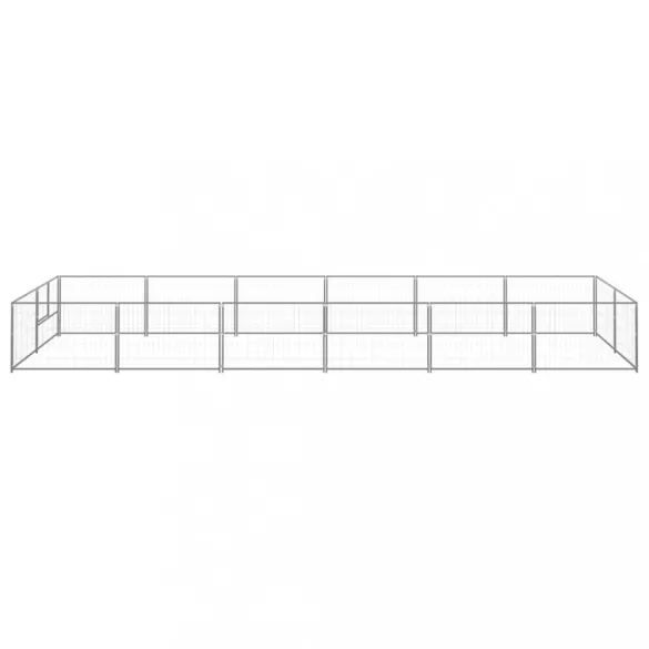 ezüstszínű acél kutyakennel 12 m²