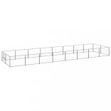 ezüstszínű acél kutyakennel 16 m²