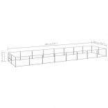 ezüstszínű acél kutyakennel 16 m²