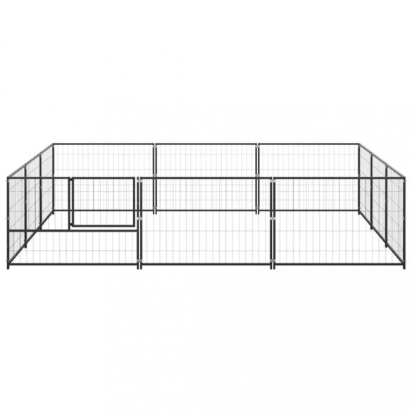fekete acél kutyakennel 9 m²