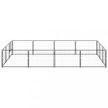 fekete acél kutyakennel 12 m²