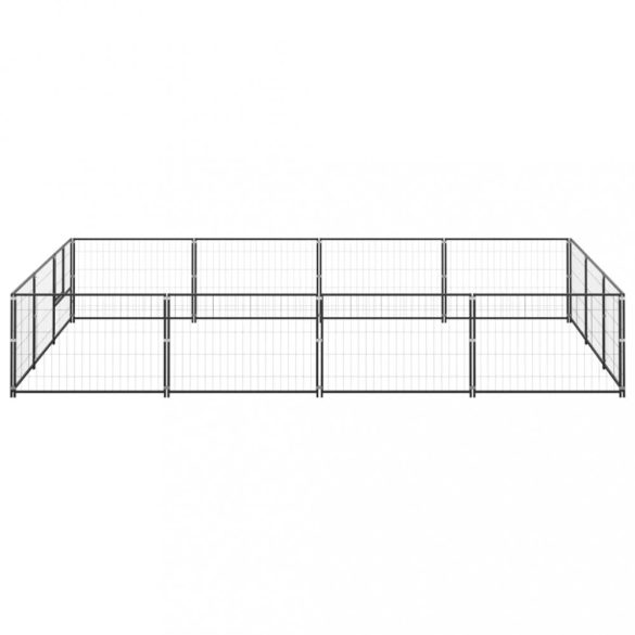 fekete acél kutyakennel 12 m²