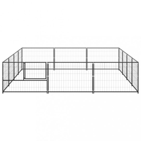 fekete acél kutyakennel 12 m²