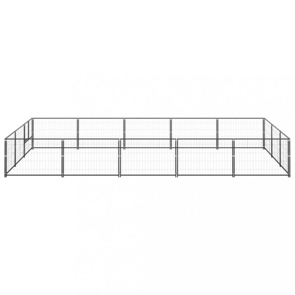fekete acél kutyakennel 15 m²