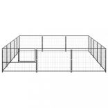 fekete acél kutyakennel 15 m²