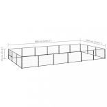 fekete acél kutyakennel 18 m²