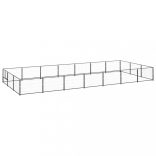 fekete acél kutyakennel 21 m²