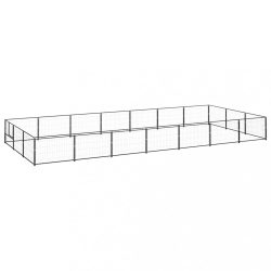 fekete acél kutyakennel 21 m²