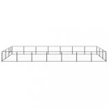 fekete acél kutyakennel 21 m²