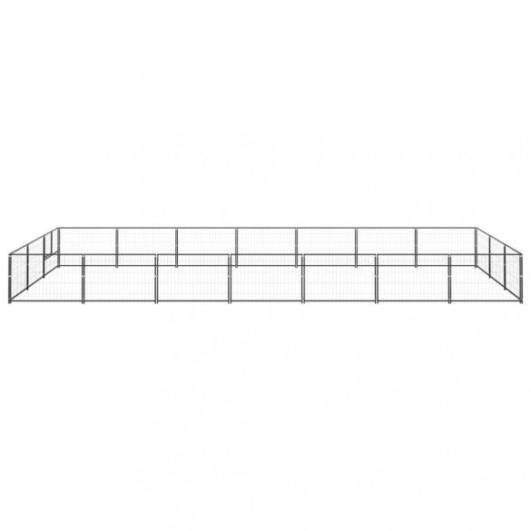 fekete acél kutyakennel 21 m²