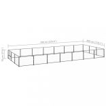 fekete acél kutyakennel 21 m²