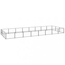 fekete acél kutyakennel 24 m²