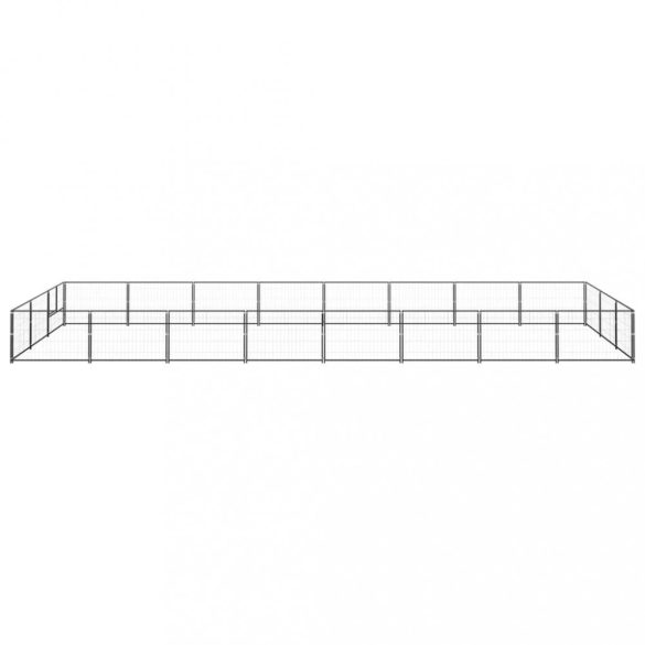 fekete acél kutyakennel 24 m²