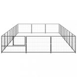 fekete acél kutyakennel 24 m²