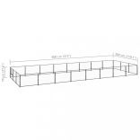 fekete acél kutyakennel 24 m²