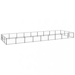 fekete acél kutyakennel 27 m²