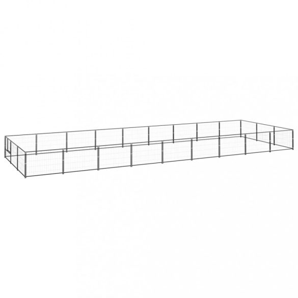 fekete acél kutyakennel 27 m²