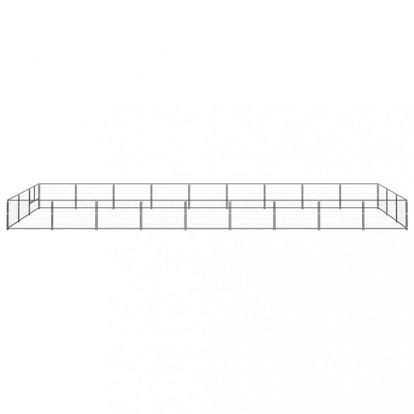 fekete acél kutyakennel 27 m²