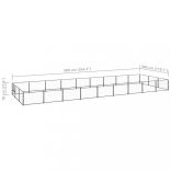 fekete acél kutyakennel 27 m²