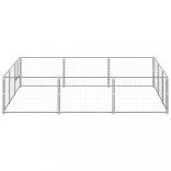 ezüstszínű acél kutyakennel 9 m²