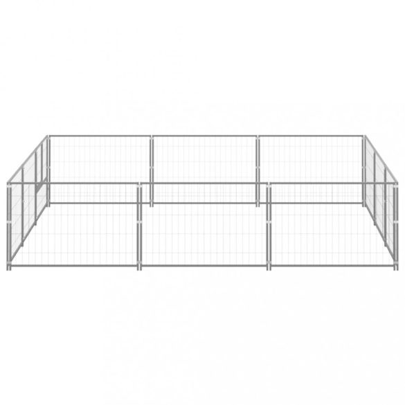 ezüstszínű acél kutyakennel 9 m²