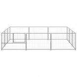 ezüstszínű acél kutyakennel 9 m²