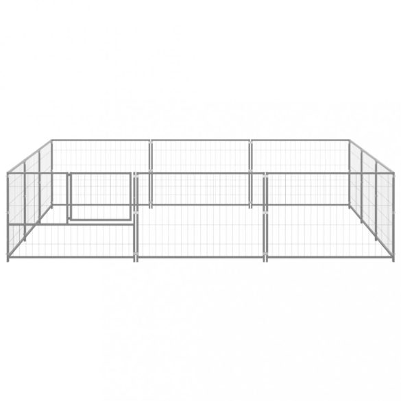 ezüstszínű acél kutyakennel 9 m²