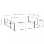 ezüstszínű acél kutyakennel 9 m²