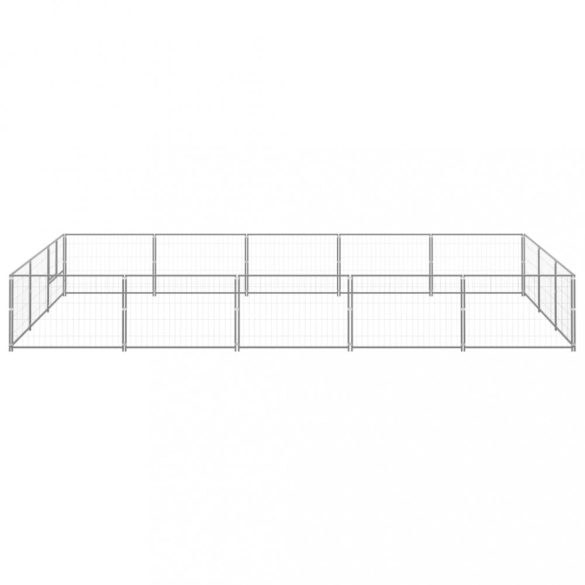 ezüstszínű acél kutyakennel 15 m²
