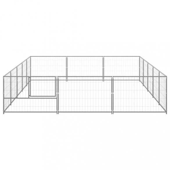ezüstszínű acél kutyakennel 15 m²