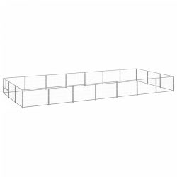 ezüstszínű acél kutyakennel 21 m²