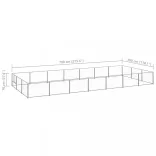 ezüstszínű acél kutyakennel 21 m²