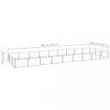 ezüstszínű acél kutyakennel 27 m²